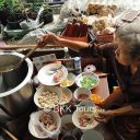 Spicy noodle soup prepared on a boat. Enjoy delicious "boat noodles" on our private floating market tour from Bangkok.