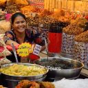 Readymade vegetable dishes in Chinatown