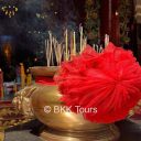 A Chinese temple in Chinatown. Explore the city on our private Bangkok tours by local transport.