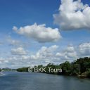 View from the Bridge  over the River Kwai in Kanchanaburi, visit the famous bridge with us on a private tour from Bangkok.