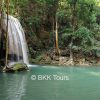 Waterfalls in Erawan National Park in Kanchanaburi. Visit the impressive waterfalls on our private tour from Bangkok.