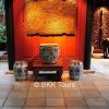 A collection of art objects at Jim Thompson House in Bangkok