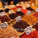 Dried fruits for sale at the famous Railway market in Samut Songkram