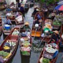 One of the last remaining traditional floating markets in Thailand