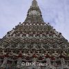 The 67 meter high stupa at Wat Arun, or the Temple of Dawn,  is decorated with pieces of Chinese porcelain