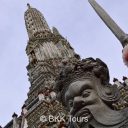 The 67 meter high stupa at Wat Arun is decorated with pieces of Chinese porcelain