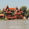 Thai traditional house on Chao Phraya riverside to Ayutthaya