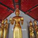 Buddha images at Wat Pho, temple of the Reclining Buddha. Visit Wat Pho on our Bangkok city tours.